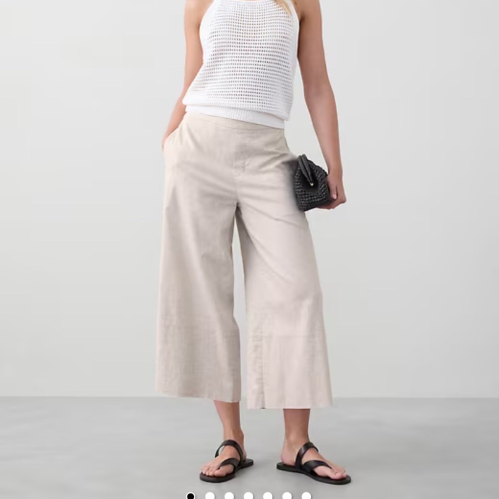Banana Republic Light Beige Wide-Leg Pants